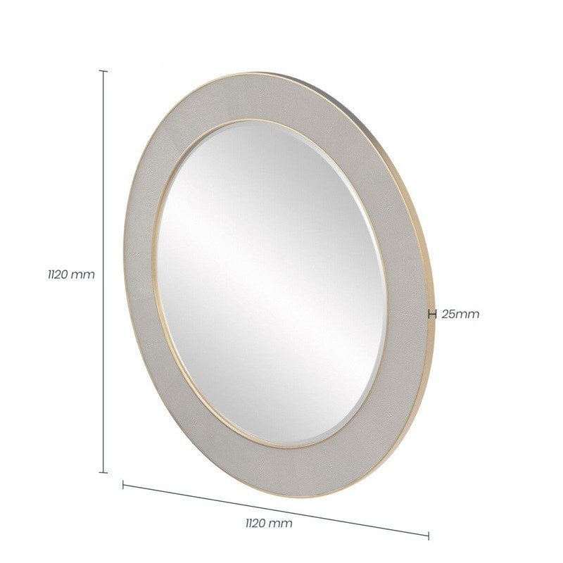 DI Designs Hampton Mirror | Round | Grey Shagreen