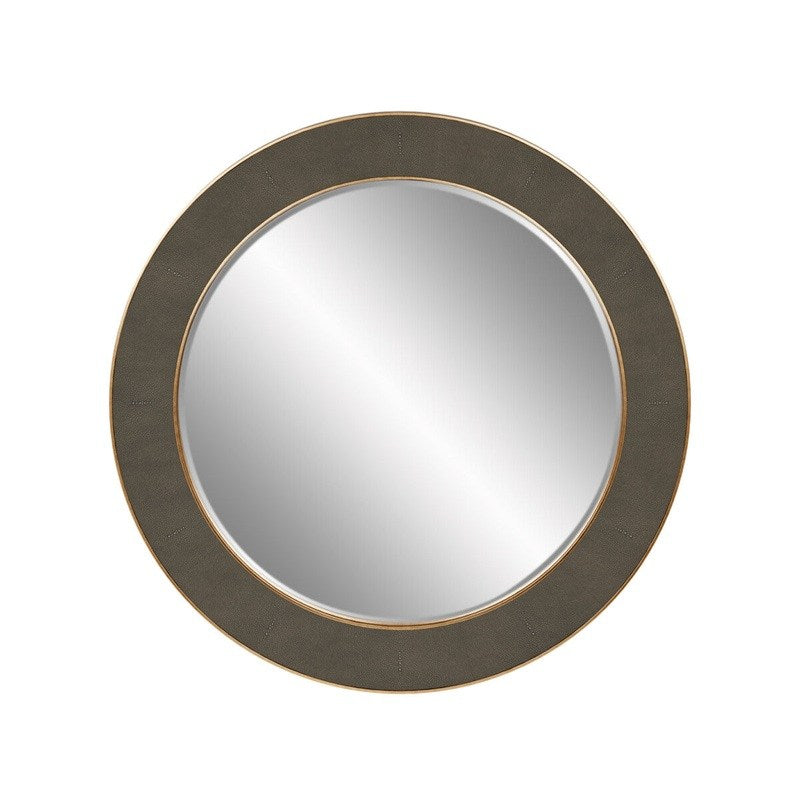 DI Designs Hampton Mirror | Round | Grey Shagreen — SantoLusso®