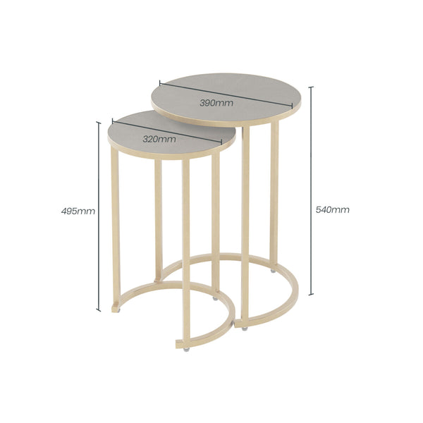 DI Designs Hampton Nest Table | Grey Shagreen | 2 piece