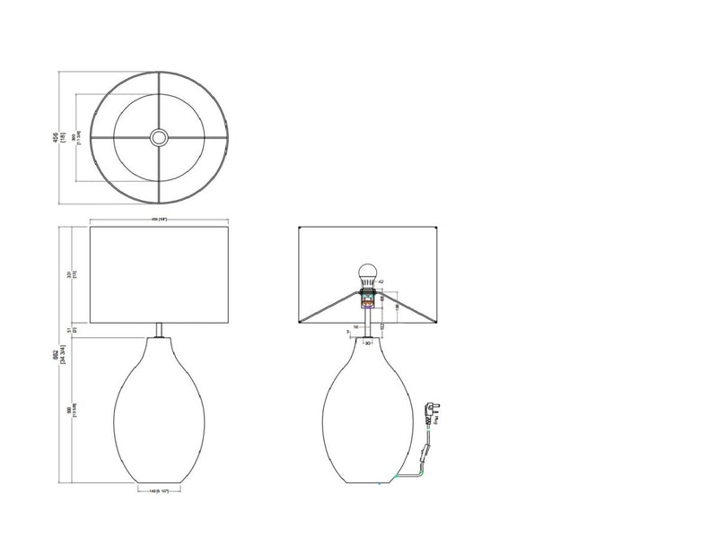 DI Designs Lamp – Large Round Gesso