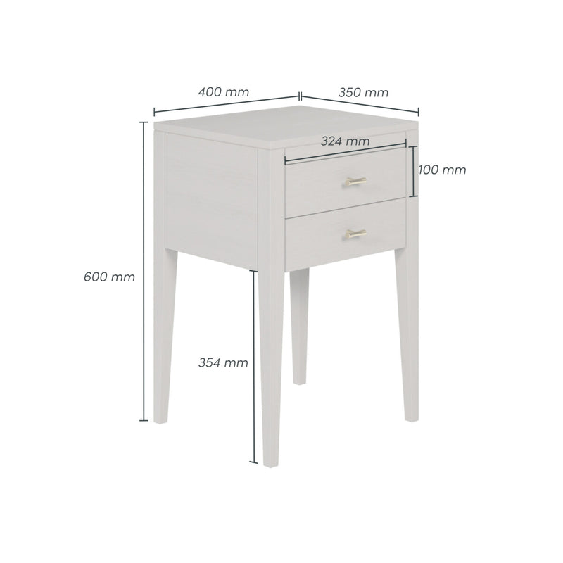 DI Designs Radford Bedside | Grey | 2 Drawers
