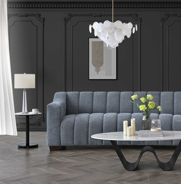 Aluxo Astoria 3 Seater Sofa In Iron Boucle Fabric - SantoLusso