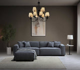 Aluxo Dakota 4 Seater With Chaise In Charcoal Boucle - SantoLusso