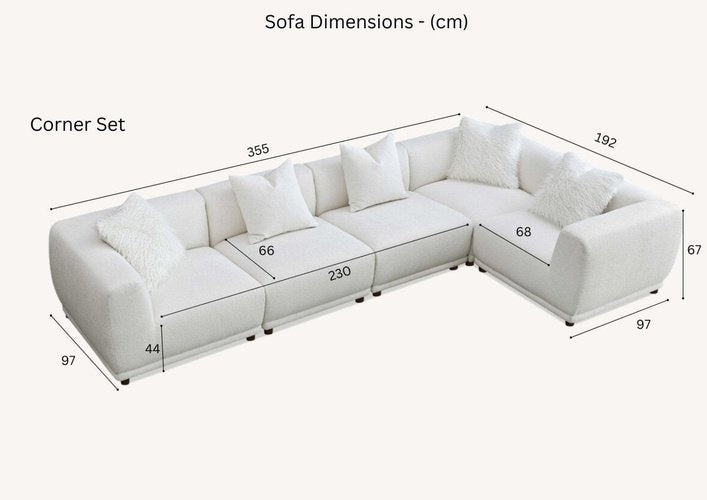 Aluxo Lottie Modular Corner Group In Polar Boucle — SantoLusso®