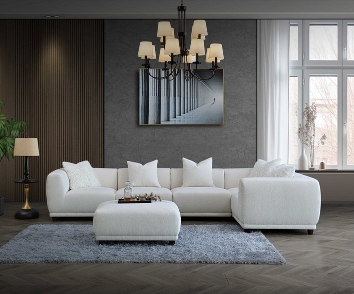 Aluxo Lottie Modular Corner Group In Polar Boucle — SantoLusso®