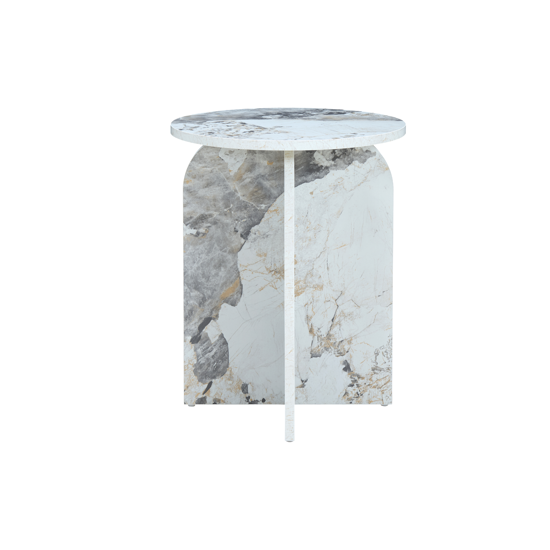 Twenty10 Twenty10 Arco Side Table in Pandora Marble Effect — SantoLusso®
