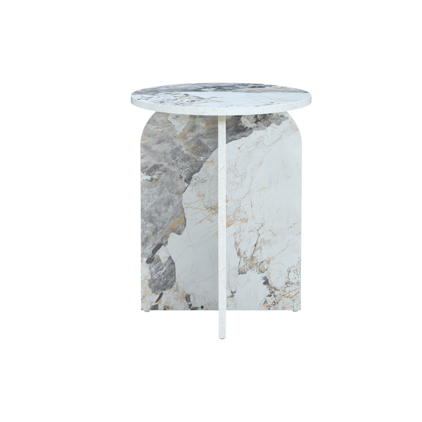 Twenty10 Arco Side Table in Pandora Marble Effect — SantoLusso®