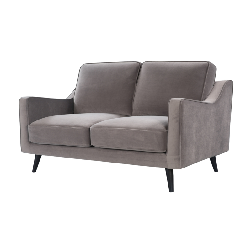 Twenty10 Daffy 2 Seat Sofa in Stone Grey Velvet — SantoLusso®