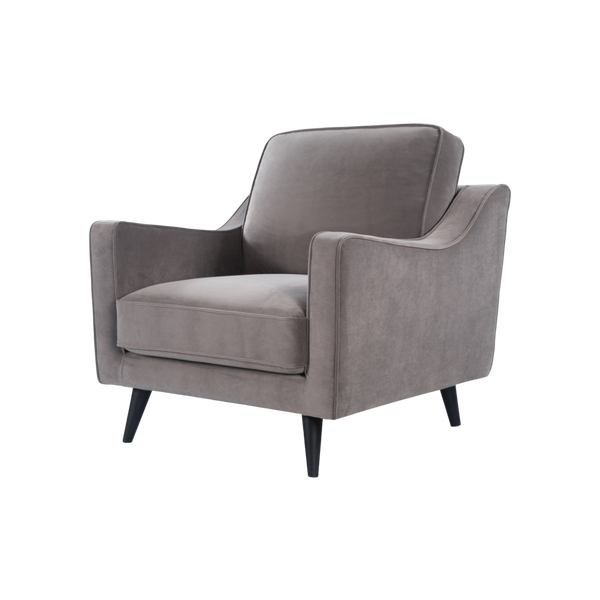 Twenty10 Daffy Armchair in Stone Grey Velvet — SantoLusso®