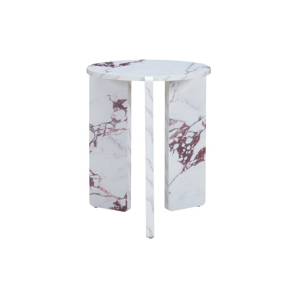 Twenty10 Halo Side Table Marble Effect in Violetta — SantoLusso®