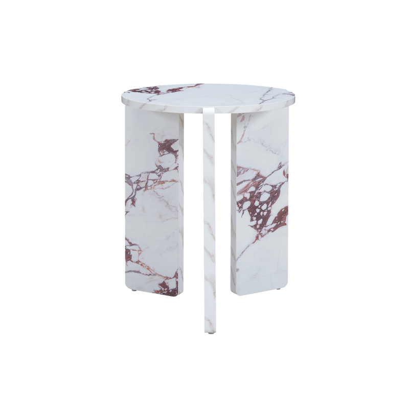 Twenty10 Halo Side Table Marble Effect in Violetta — SantoLusso®