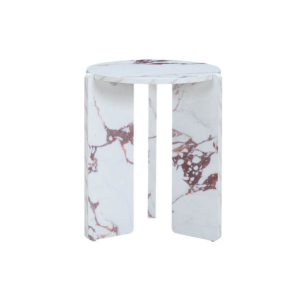 Twenty10 Halo Side Table Marble Effect in Violetta — SantoLusso®