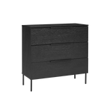 Twenty10 Luna 3 Drawer Chest in Black — SantoLusso®