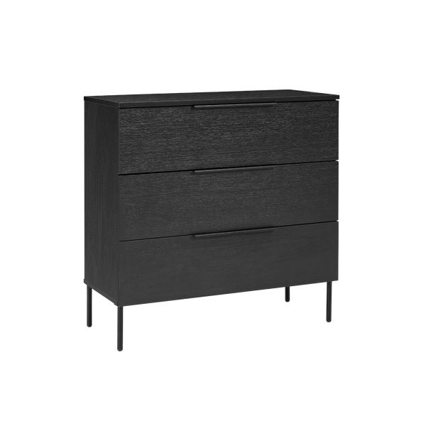Twenty10 Luna 3 Drawer Chest in Black — SantoLusso®
