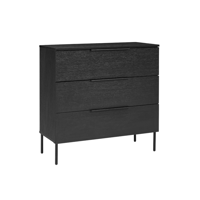 Twenty10 Luna 3 Drawer Chest in Black — SantoLusso®