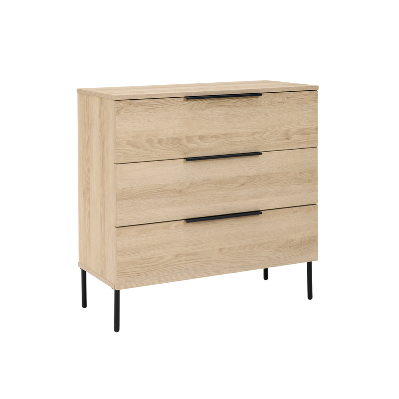 Twenty10 Luna 3 Drawer Chest in Oak — SantoLusso®