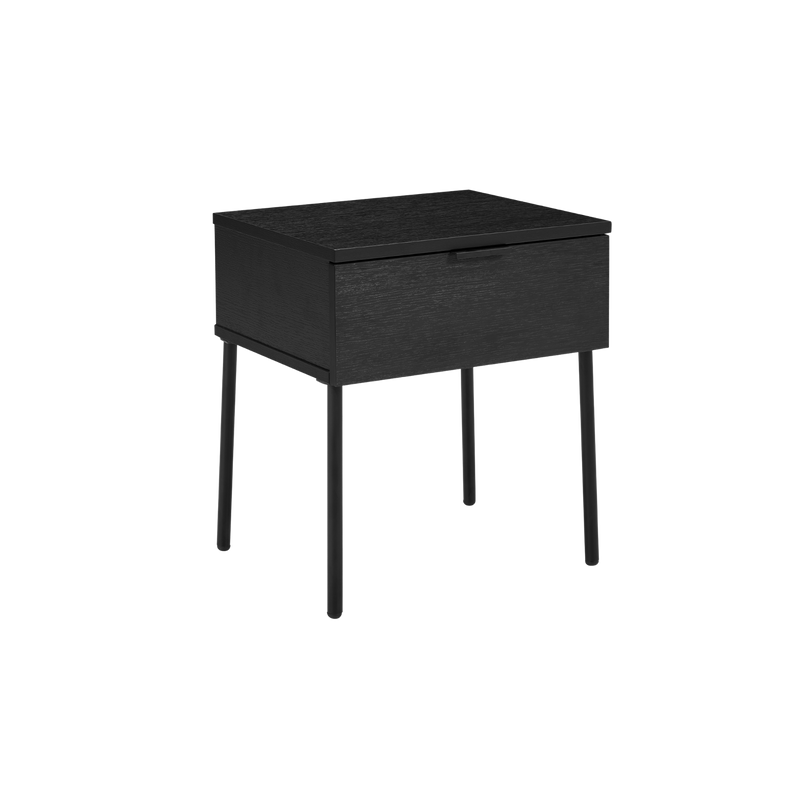 Twenty10 Luna Single Drawer Bedside in Black — SantoLusso®