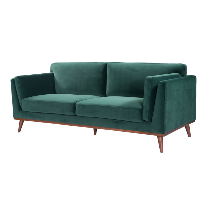 Twenty10 Mickey 3 Seat Sofa in Emerald Green Velvet — SantoLusso®