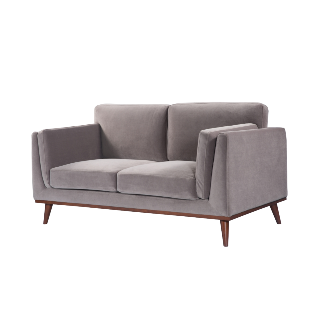 Twenty10 Mickey 2 Seat Sofa in Stone Grey Velvet — SantoLusso®