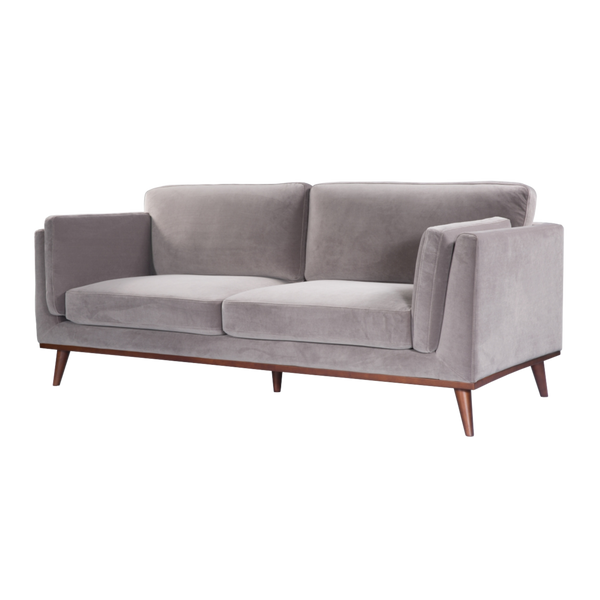 Twenty10 Mickey 3 Seat Sofa in Stone Grey Velvet — SantoLusso®