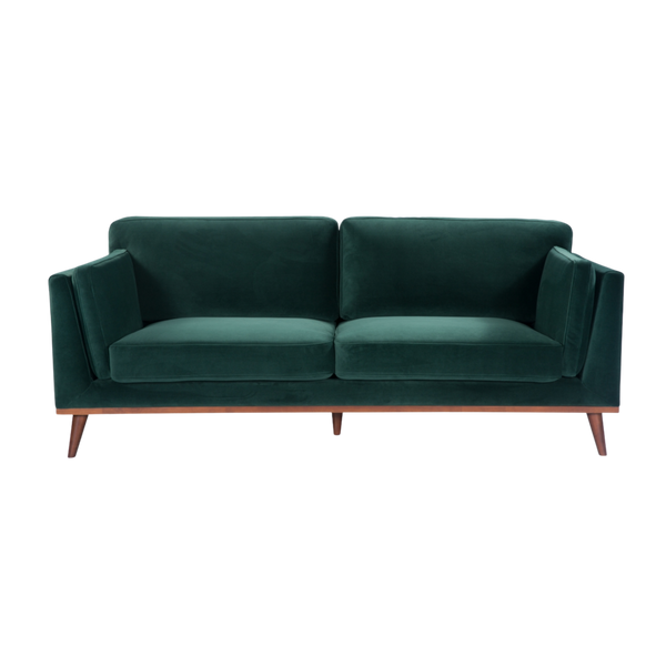 Twenty10 Mickey 3 Seat Sofa in Emerald Green Velvet — SantoLusso®