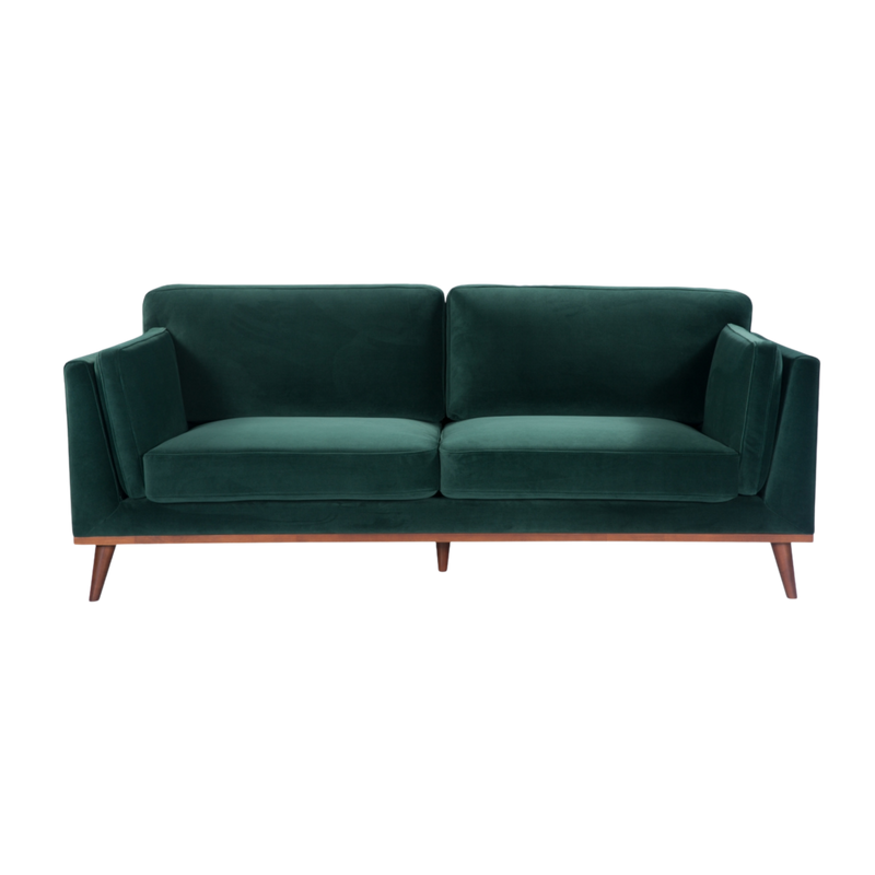 Twenty10 Mickey 3 Seat Sofa in Emerald Green Velvet — SantoLusso®