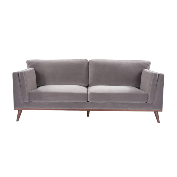 Twenty10 Mickey 3 Seat Sofa in Stone Grey Velvet — SantoLusso®