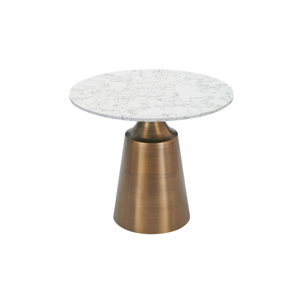 Twenty10 Olive Dining Table in Bronze & White Marble — SantoLusso®