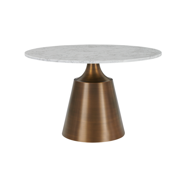 Twenty10 Olive Large Dining Table in Bronze & White Marble — SantoLusso®