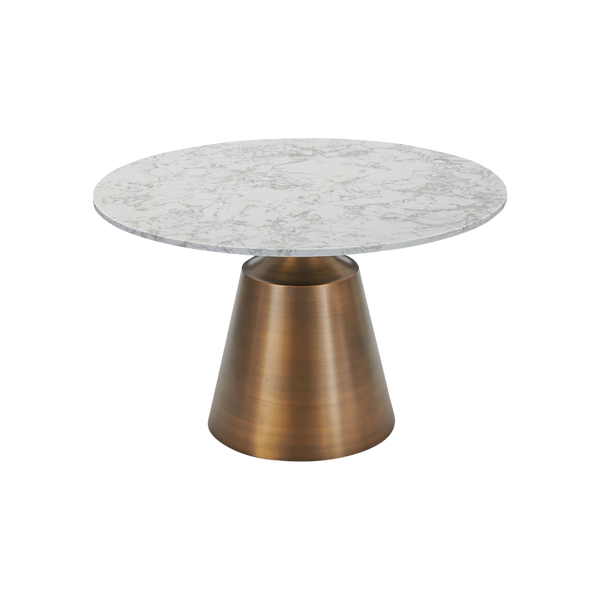 Twenty10 Olive Large Dining Table in Bronze & White Marble — SantoLusso®