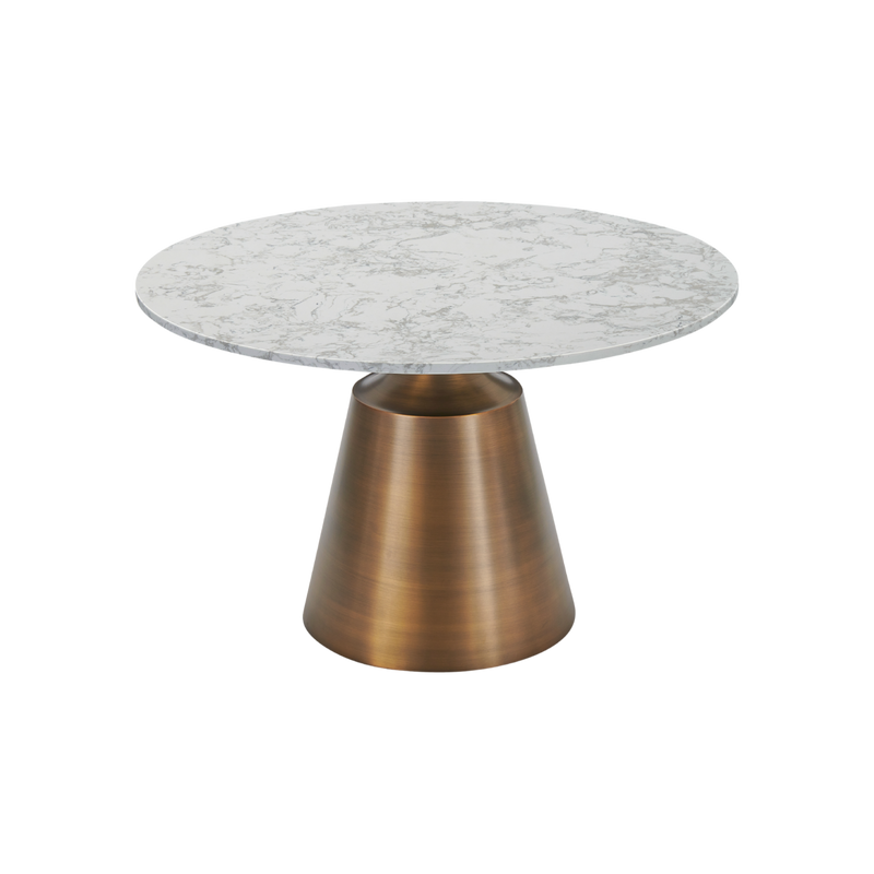 Twenty10 Olive Large Dining Table in Bronze & White Marble — SantoLusso®