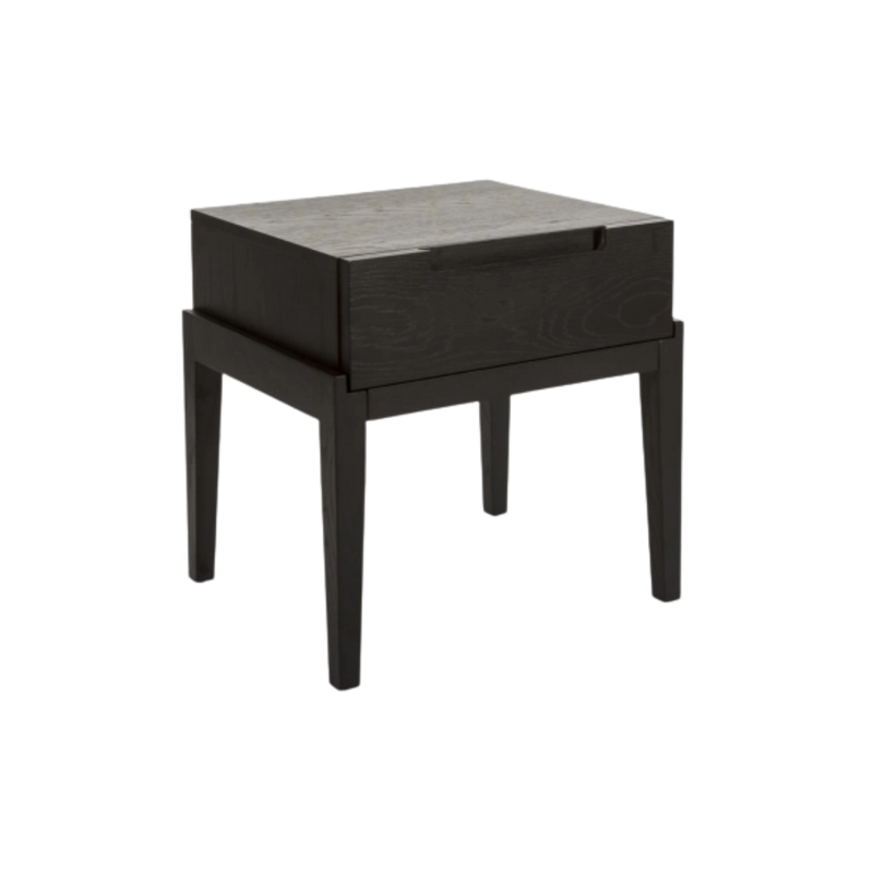 Twenty10 Orchid Bedside Single Drawer in Wenge (Black Stained Oak) — SantoLusso®