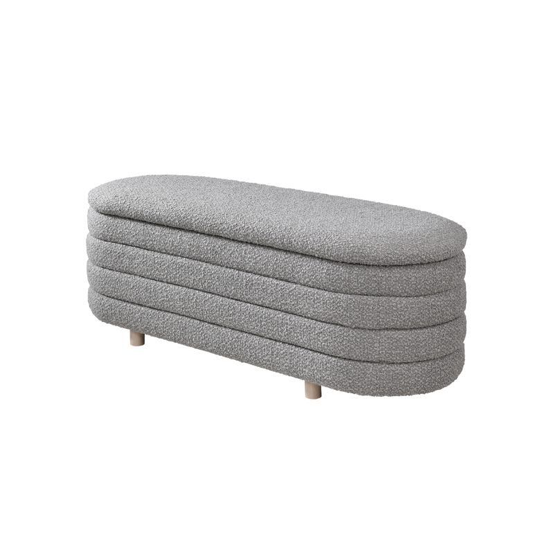 Twenty10 Ripple Ottoman in Dove Boucle — SantoLusso®
