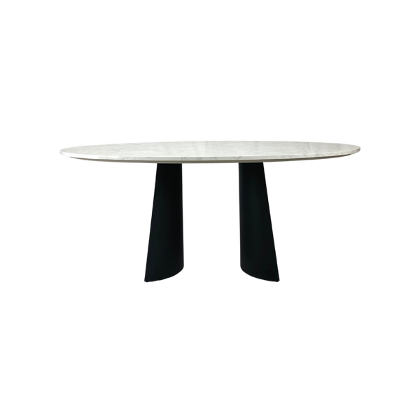 Twenty10 Rosemary Oval Dining Table in Black & White Marble — SantoLusso®