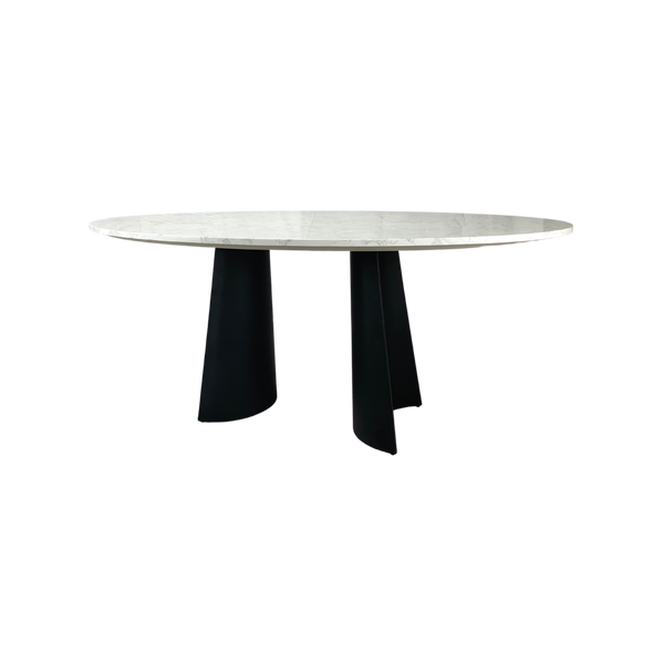 Twenty10 Rosemary Oval Dining Table in Black & White Marble — SantoLusso®