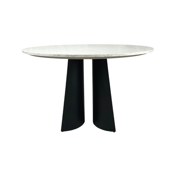 Twenty10 Rosemary Round Dining Table in Black & White Marble — SantoLusso®