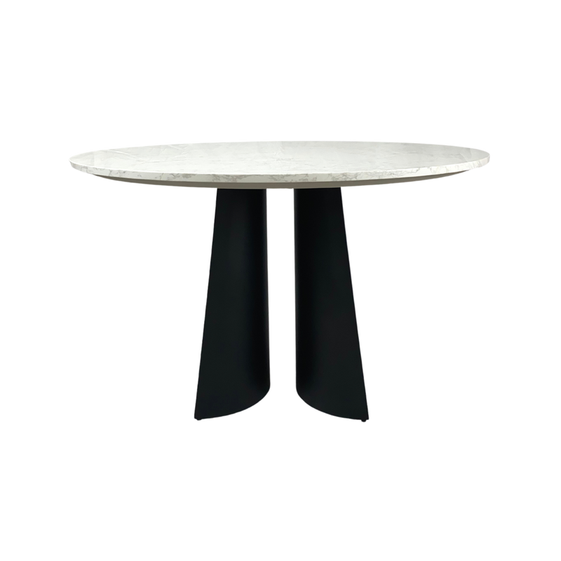 Twenty10 Rosemary Round Dining Table in Black & White Marble — SantoLusso®