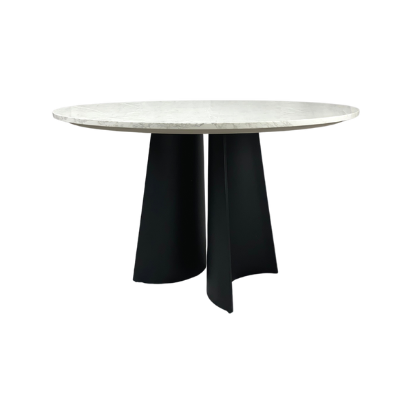 Twenty10 Rosemary Round Dining Table in Black & White Marble — SantoLusso®