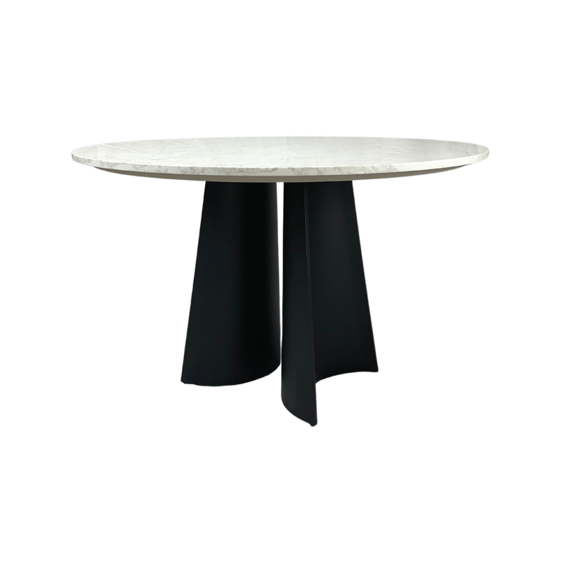 Twenty10 Rosemary Round Dining Table in Black & White Marble — SantoLusso®