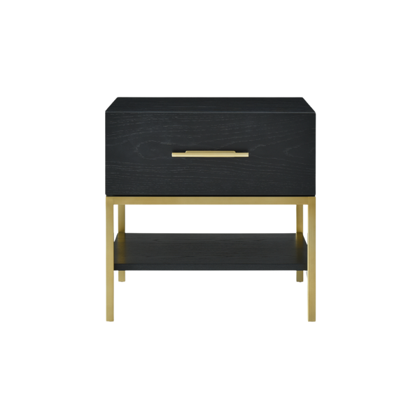 Twenty10 Tulip Single Drawer Bedside in Wenge (Black Stained Oak) — SantoLusso®