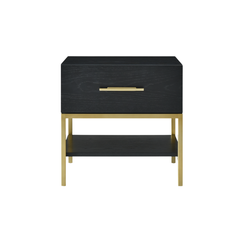 Twenty10 Tulip Single Drawer Bedside in Wenge (Black Stained Oak) — SantoLusso®