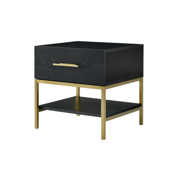 Twenty10 Tulip Single Drawer Bedside in Wenge (Black Stained Oak) — SantoLusso®
