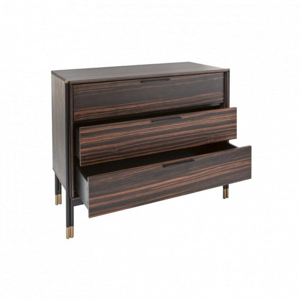 Twenty10 Bali 3 Drawer Chest in Ebony / Grey - SantoLusso