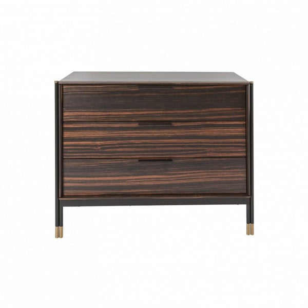 Twenty10 Bali 3 Drawer Chest in Ebony / Grey - SantoLusso