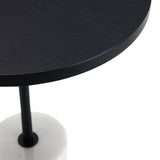 Twenty10 Basil Lamp Table in Black & White Marble - SantoLusso
