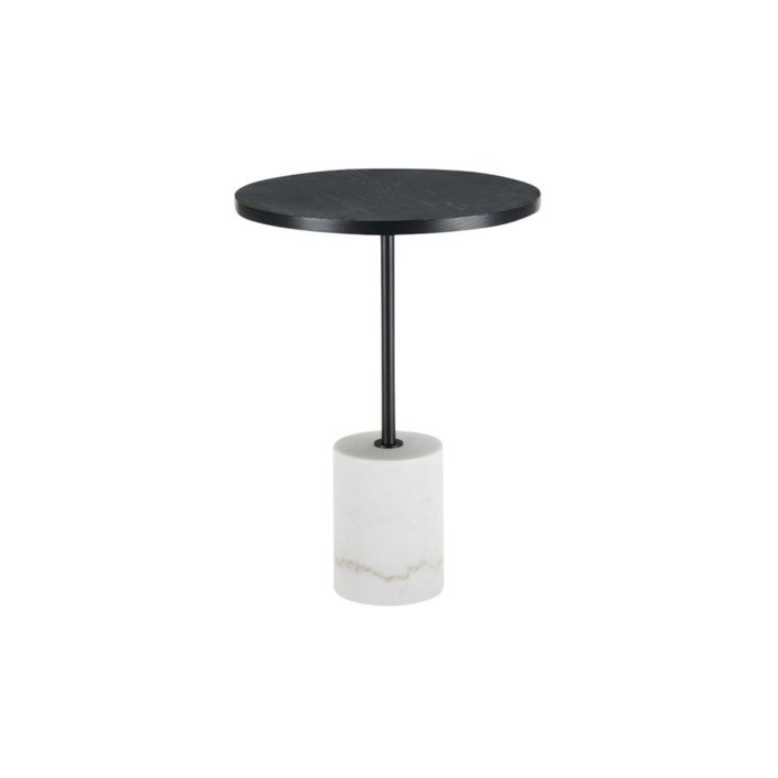 Twenty10 Basil Lamp Table in Black & White Marble - SantoLusso
