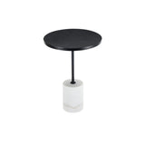 Twenty10 Basil Lamp Table in Black & White Marble - SantoLusso