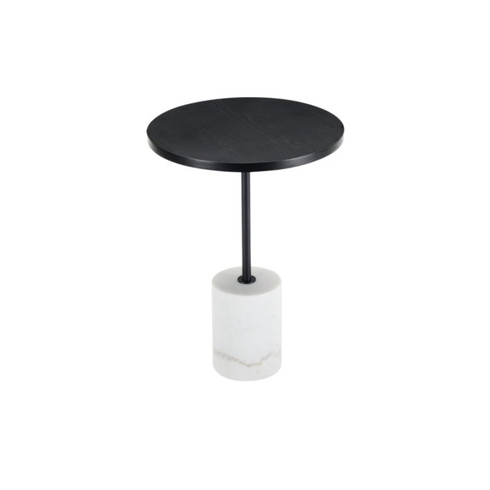 Twenty10 Basil Lamp Table in Black & White Marble - SantoLusso