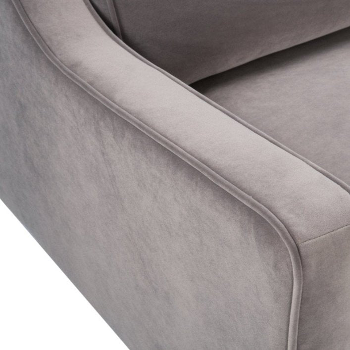 Twenty10 Daffy 2 Seat Sofa in Stone Grey Velvet - SantoLusso