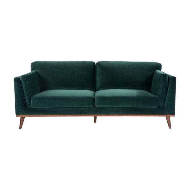 Twenty10 Mickey 3 Seat Sofa in Emerald Green Velvet - SantoLusso